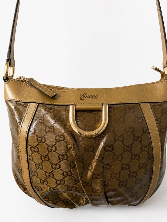Gucci Handbags - Authentic Gucci GG Crystal Metallic Bronze Hobo Shoulder Bag